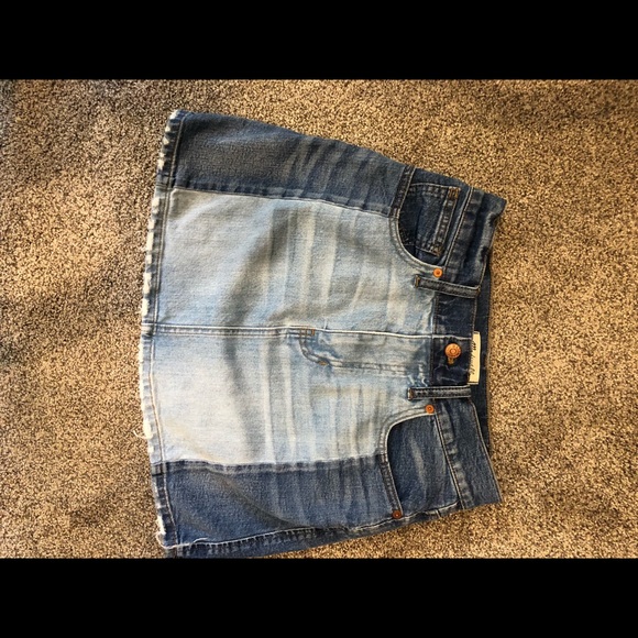 Madewell two-tone denim skirt - Picture 2 of 3